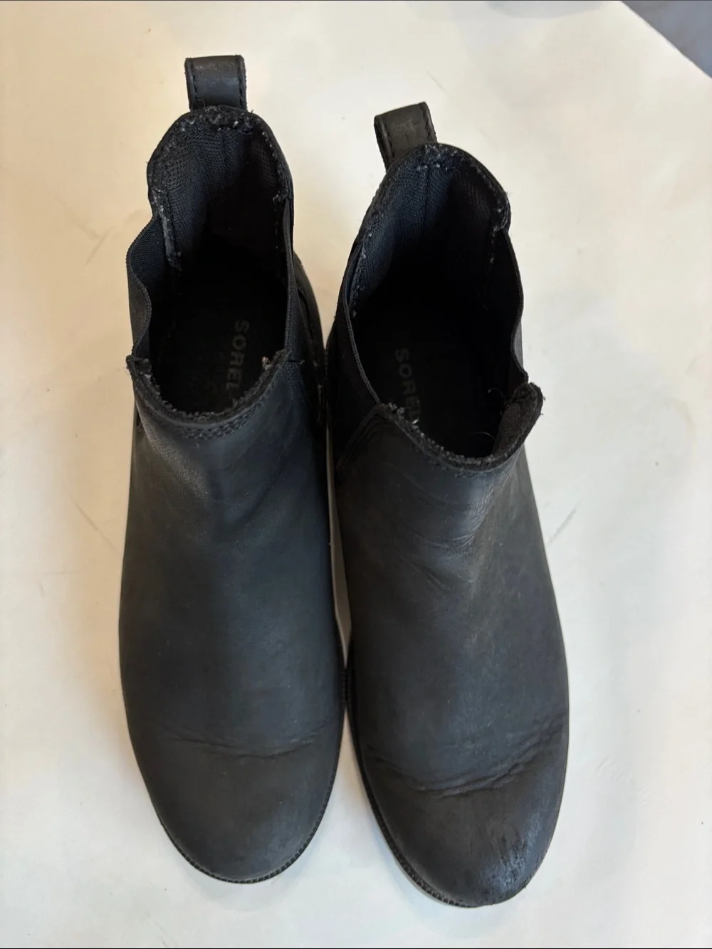 Sorel Ainsley Chelsea Waterproof Leather Boots Black Slip-On Size 9 - Picture 11 of 15